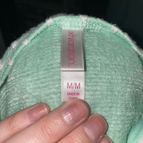 Xhilaration Women's Green & White Sleeveless Flared Mini Dress Medium - Picture 10 of 10